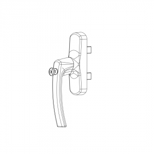 WINDOW HANDLE AL MILANO AXIAL DOUBLE FORKED LOCKABLE 9005 MATTE