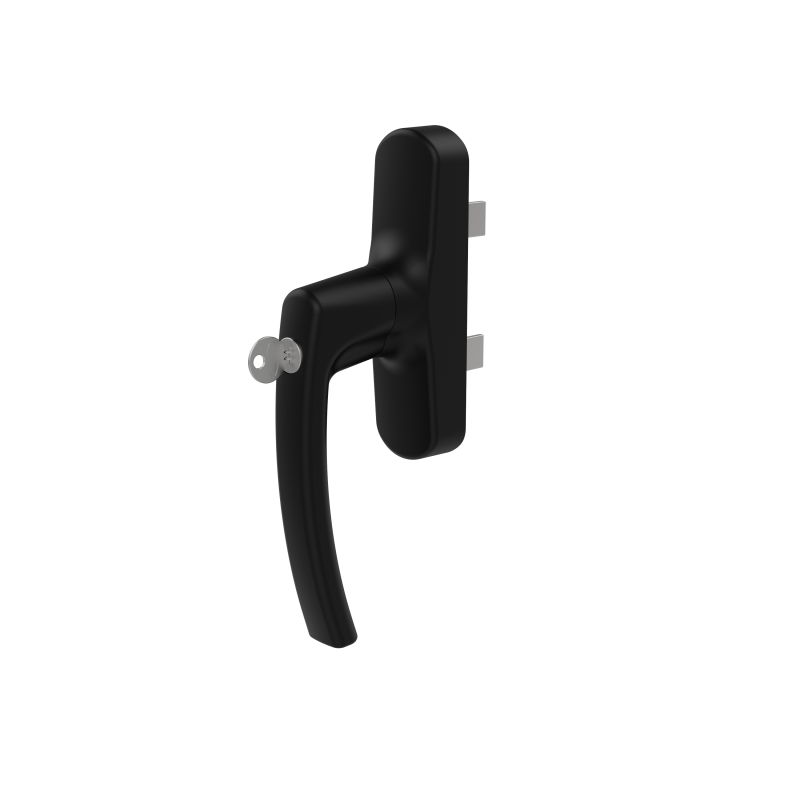 WINDOW HANDLE AL MILANO AXIAL DOUBLE FORKED LOCKABLE 9005 MATTE