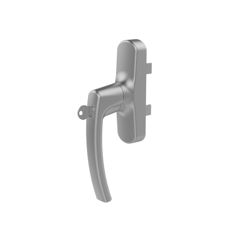 WINDOW HANDLE AL MILANO AXIAL DOUBLE FORKED LOCKABLE ELOXAL FINISH