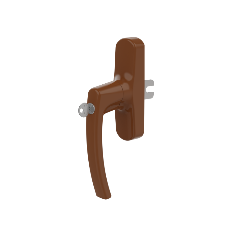 WINDOW HANDLE AL MILANO AXIAL SHORT FORKED LOCKABLE 8003