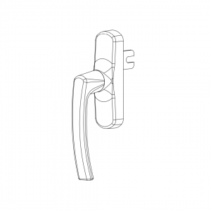 WINDOW HANDLE AL MILANO AXIAL SINGLE FORKED 9005 MATTE
