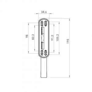 WINDOW HANDLE AL MILANO AXIAL SINGLE FORKED 9016