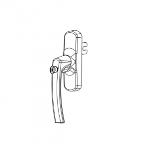 WINDOW HANDLE AL MILANO AXIAL SINGLE FORKED LOCKABLE 9005 MATTE