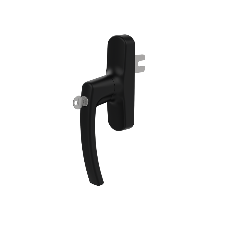 WINDOW HANDLE AL MILANO AXIAL SINGLE FORKED LOCKABLE 9005 MATTE
