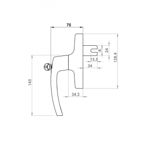 WINDOW HANDLE AL MILANO AXIAL SINGLE FORKED LOCKABLE 9005 MATTE