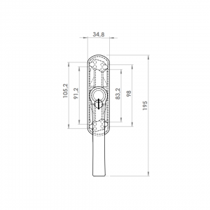 WINDOW HANDLE AL MILANO AXIAL SINGLE FORKED LOCKABLE 9005 MATTE