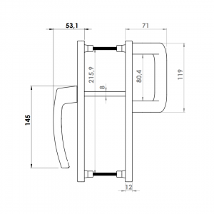 DOOR HANDLE AL JUMBO MILANO 92 MM AXIS 46 MM STRONG D TYPE 9005 MATTE