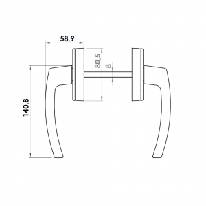 DOOR HANDLE AL JUMBO MILANO LEVER 9005 MATTE