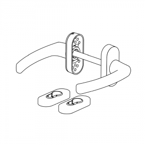 DOOR HANDLE AL JUMBO MILANO LEVER WITH ROSETTE 8003