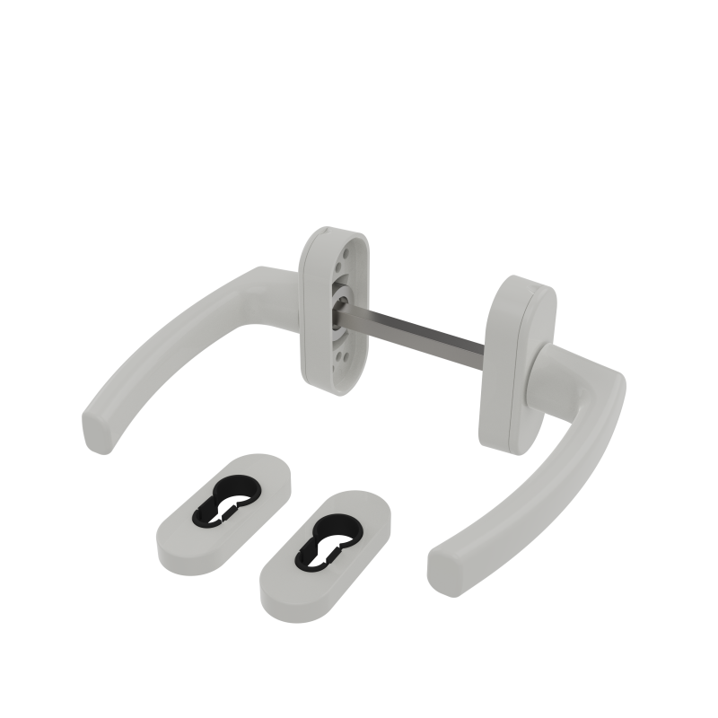 DOOR HANDLE AL JUMBO MILANO LEVER WITH ROSETTE 9016