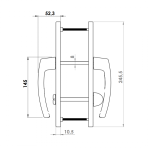 DOOR HANDLE AL JUMBO MILANO WC TYPE LONG&WIDE 8003