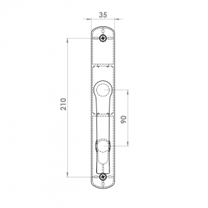 DOOR HANDLE AL JUMBO MILANO WC TYPE LONG&WIDE 8003