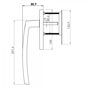 SLIDING GROUP AL JUMBO MILANO HEBE SCHIEBE BUILT-IN HANDLE WITH BARREL HOLE 9016