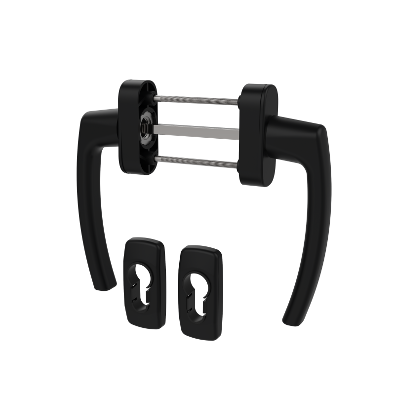 SLIDING GROUP AL JUMBO MILANO SET WITH ROSETTE 9005 MATTE