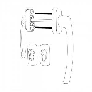 SLIDING GROUP AL MEGA MILANO FLAT SET WITH ROSETTE 8003