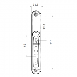 DOOR HANDLE AL JUMBO MILANO 92 MM AXIS WITH ZAMAC BODY ELOXAL FINISH