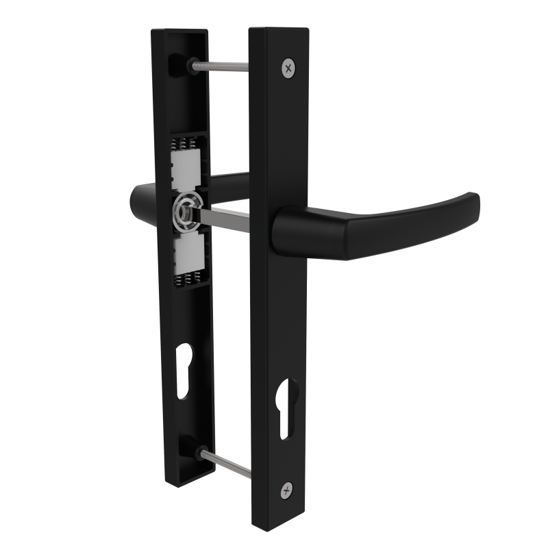 DOOR HANDLE AL MILANO 85 MM AXIS 30 MM LONG&ANGULAR 9005 MATTE