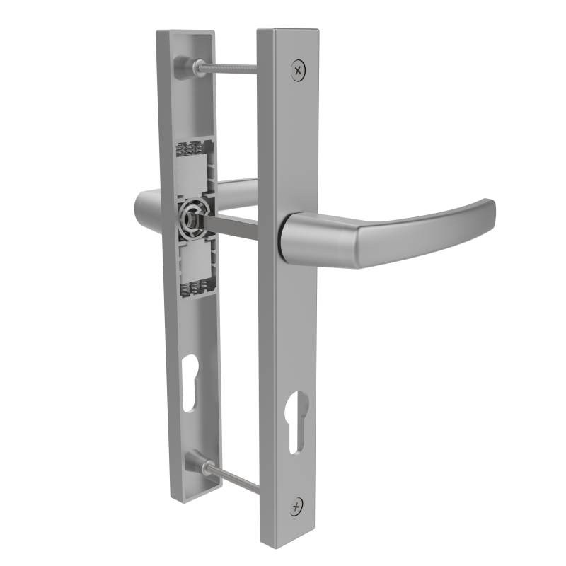 DOOR HANDLE AL MILANO 92 MM AXIS 30 MM LONG&ANGULAR ELOXAL FINISH