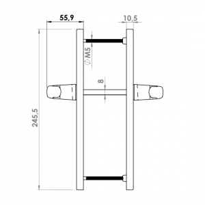 DOOR HANDLE AL MILANO 92 MM AXIS LONG&WIDE 8003