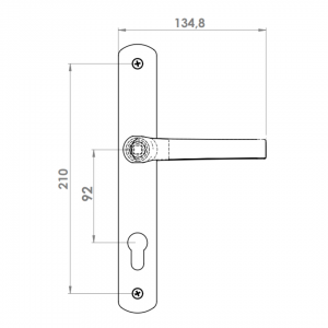 DOOR HANDLE AL MILANO 92 MM AXIS LONG&WIDE 8003