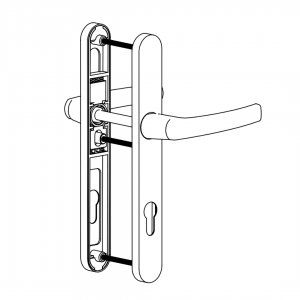 DOOR HANDLE AL MILANO 85 MM AXIS WITH 30 MM ZAMAC BODY CHAMPAHNE FINISH