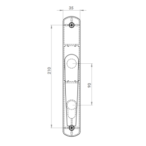 DOOR HANDLE AL EGE WC TYPE LONG&WIDE ELOXAL FINISH